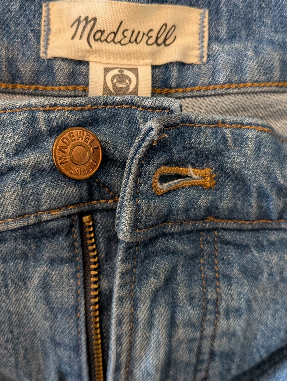 Madewell The Perfect Vintage Wide Leg Crop Jean Classic Blue Denim Size 31 - Picture 13 of 15